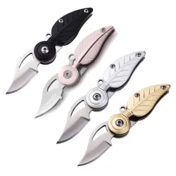 Mini opvouwbaar zakmes - roestvrij staal - bladvormMultitool & Zakmes