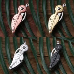 Mini opvouwbaar zakmes - roestvrij staal - bladvormMultitool & Zakmes