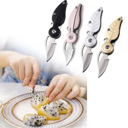 Mini opvouwbaar zakmes - roestvrij staal - bladvormMultitool & Zakmes