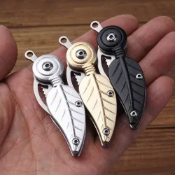Mini opvouwbaar zakmes - roestvrij staal - bladvormMultitool & Zakmes