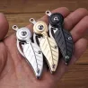 Mini opvouwbaar zakmes - roestvrij staal - bladvormMultitool & Zakmes