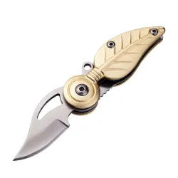 Mini opvouwbaar zakmes - roestvrij staal - bladvormMultitool & Zakmes