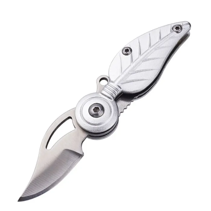 Mini opvouwbaar zakmes - roestvrij staal - bladvormMultitool & Zakmes