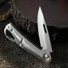 Mini opvouwbaar mes - met karabijnhaak - roestvrij staalMultitool & Zakmes