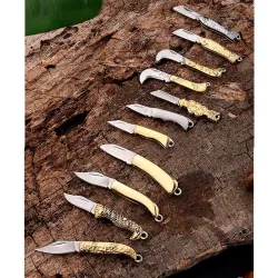 Mini foldable pocket knife - carved patterns - stainless steelKnives & Multitools