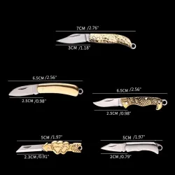 Mini foldable pocket knife - carved patterns - stainless steelKnives & Multitools