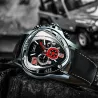 Jaragar - luxe automatisch sporthorloge - geometrische driehoekige wijzerplaat - echt leren bandHorloges