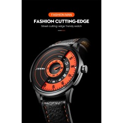 SINOBI - creatief stijlvol quartz horloge - leren bandHorloges