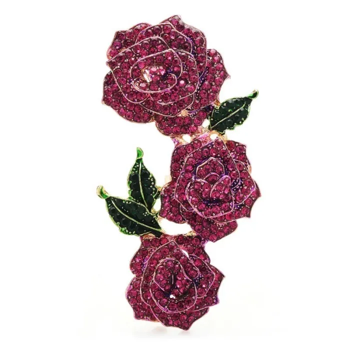 Luxe broche - grote kristallen bloemenBroches