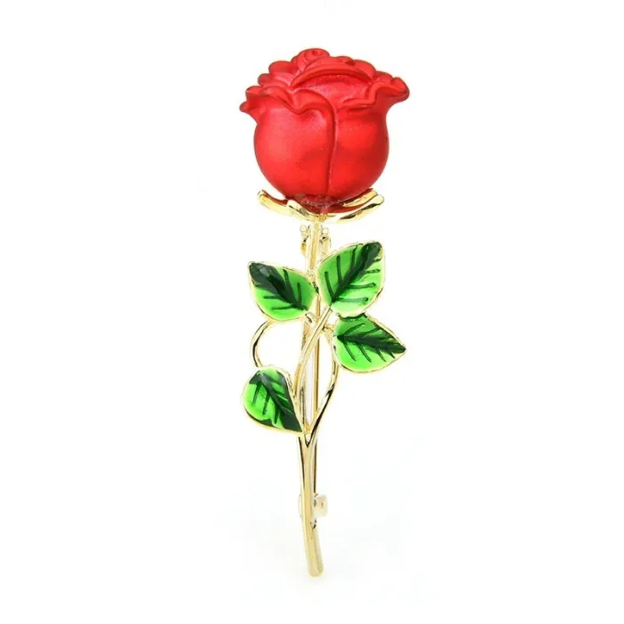 Klassieke rode roos brocheBroches
