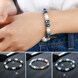 Stijlvolle armband - met kleurrijke strass-steentjes/parelsArmbanden