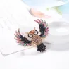 Stijlvolle broche met kleurrijke kristallen uilBroches