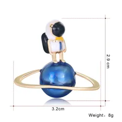 Stijlvolle broche met astronaut / globeBroches