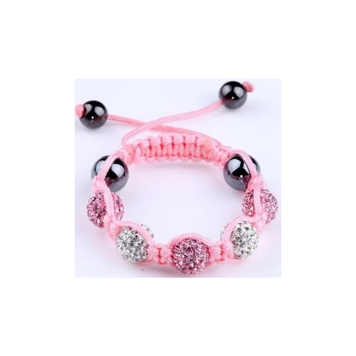 Stijlvolle armband met kristal / zwarte kralen - verstelbaar - 4 stuksArmbanden