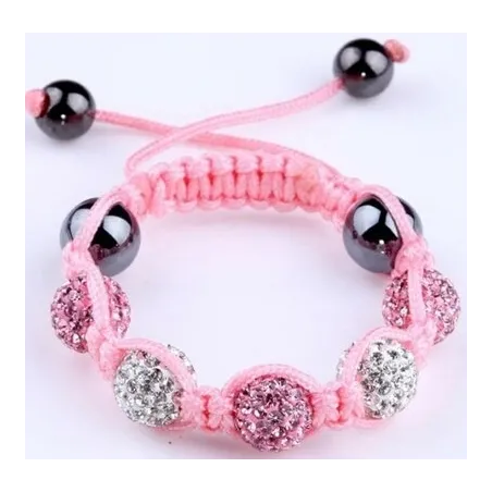 Stijlvolle armband met kristal / zwarte kralen - verstelbaar - 4 stuksArmbanden
