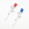 Elegante broche - rode & blauwe roosBroches