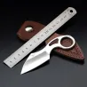 Tactisch klein mes - met ring - leren etui - D2 staalMultitool & Zakmes