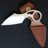 Tactisch klein mes - met ring - leren etui - D2 staalMultitool & Zakmes