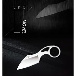 Tactisch klein mes - met ring - leren etui - D2 staalMultitool & Zakmes
