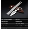 Tactisch klein mes - met ring - leren etui - D2 staalMultitool & Zakmes