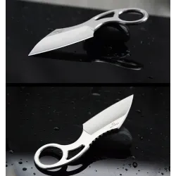 Tactisch klein mes - met ring - leren etui - D2 staalMultitool & Zakmes