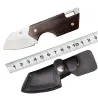 Mini opvouwbaar mes - roestvrij staal - houten handvat - met leren hoesMultitool & Zakmes