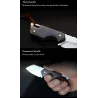 Mini opvouwbaar mes - roestvrij staal - houten handvat - met leren hoesMultitool & Zakmes