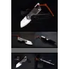 Mini opvouwbaar mes - roestvrij staal - houten handvat - met leren hoesMultitool & Zakmes