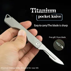 Mini multifunctioneel mes - opvouwbaar - afneembaar mes - titaniumlegeringMultitool & Zakmes