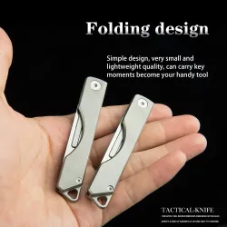 Mini multifunctioneel mes - opvouwbaar - afneembaar mes - titaniumlegeringMultitool & Zakmes