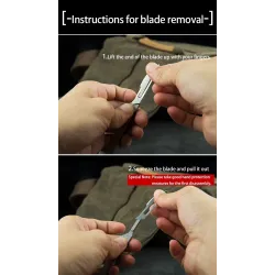 Mini multifunctioneel mes - opvouwbaar - afneembaar mes - titaniumlegeringMultitool & Zakmes
