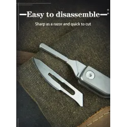 Mini multifunctioneel mes - opvouwbaar - afneembaar mes - titaniumlegeringMultitool & Zakmes