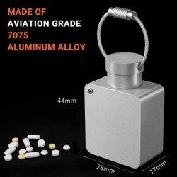 Pillen opbergdoos - separator - pillensnijder - waterdichte container - met sleutelring - aluminiumlegeringSleutelhangers