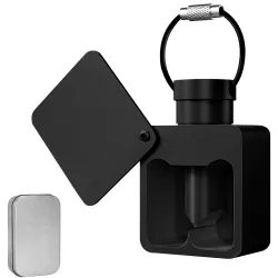 Pillen opbergdoos - separator - pillensnijder - waterdichte container - met sleutelring - aluminiumlegeringSleutelhangers