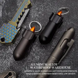 Pillen opbergdoos - waterdichte container - met sleutelring - aluminiumlegeringSleutelhangers