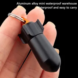 Pillen opbergdoos - waterdichte container - met sleutelring - aluminiumlegeringSleutelhangers