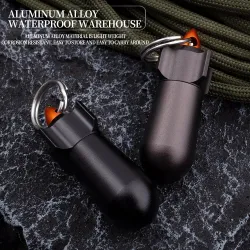 Pillen opbergdoos - waterdichte container - met sleutelring - aluminiumlegeringSleutelhangers