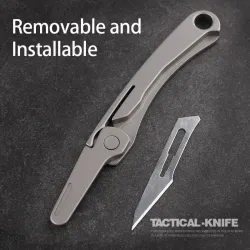 Mini multifunctioneel mes - opvouwbaar - afneembaar mes - titaniumlegeringMultitool & Zakmes