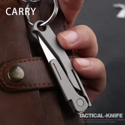 Mini multifunctioneel mes - opvouwbaar - afneembaar mes - titaniumlegeringMultitool & Zakmes