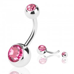 Navel ring - with a crystal - piercing - 5 - 8 mm - 10 piecesEarrings