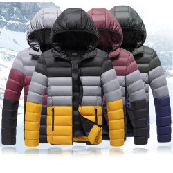 Down warm jacket - with hood - windproof - slim fitJackets