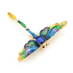 Blauwe kristallen libelbrocheBroches