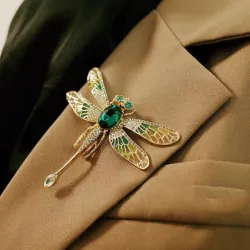 Luxe vintage broche - met kristallen libelleBroches