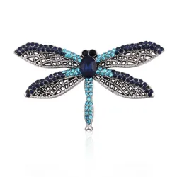 Elegante broche - met kleurrijke kristallen libelBroches