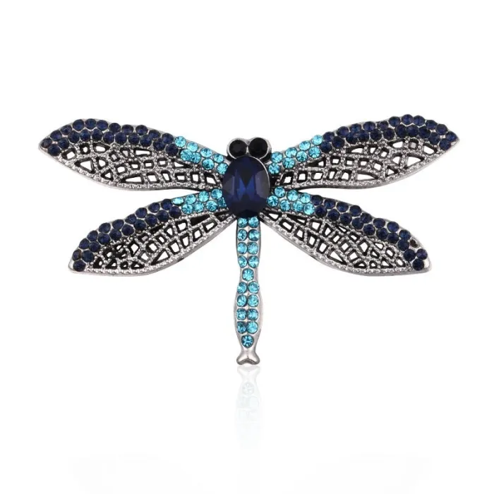 Elegante broche - met kleurrijke kristallen libelBroches