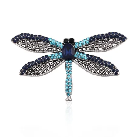 Elegante broche - met kleurrijke kristallen libelBroches