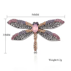 Elegante broche - met kleurrijke kristallen libelBroches