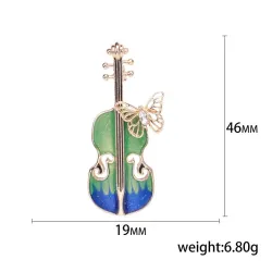 Stylish brooch with guitar & crystal butterflyBrooches