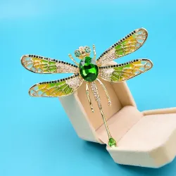 Elegante broche - grote kristallen libelBroches