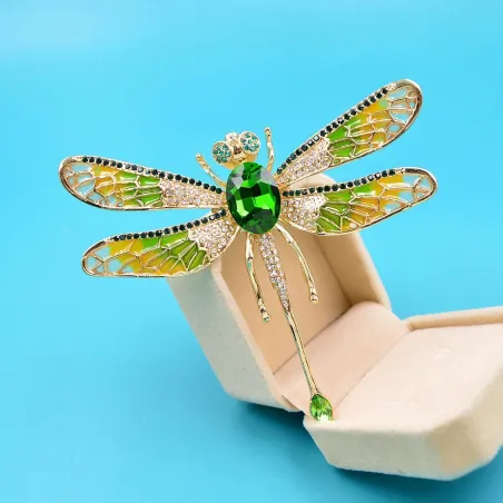 Elegante broche - grote kristallen libelBroches